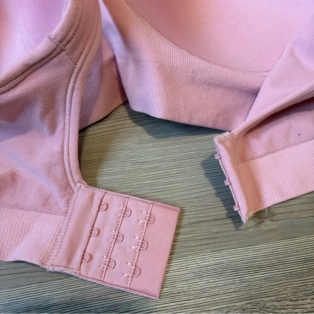Truekind Daily comfort Wirefree Shaper bra Hook & Eye Rose tan Size XL NEW